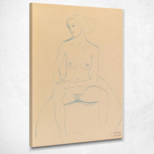 Ragazza nuda seduta - nuda,