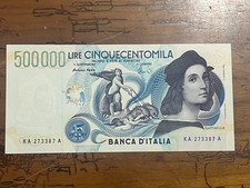 BANCONOTA ITALIA 500000 LIRE  RAFFAELLO FDS 6 MAGGIO 1997 Lettera K