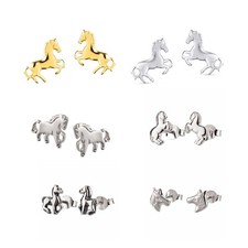 Orecchini bambini cavallo pony argento 925 orecchini chiusura di sicurezza