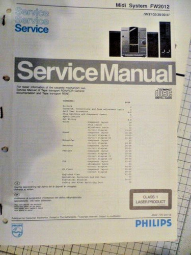 Philips fw2012 manuale - manuale, di