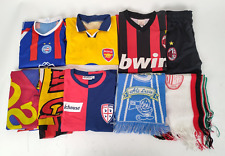 Lot Calcio Vintage/Maglie/Sciarpe Bandiere/Milan/Barca/Bahia/Originali e non-XXX