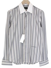 Richmond Camicia Uomo 48 Grigio Righe Elasticizzato Cotone Manica Lunga Classico