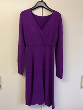 Vestito VIOLA DONNA MANICA LUNGA CON COLLO INCROCIATO MATERIALE MISTO LANA. 