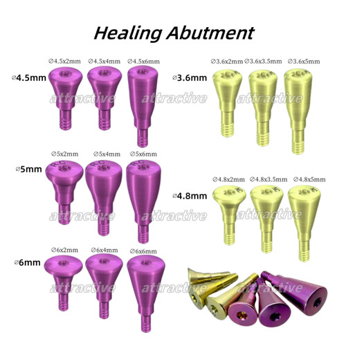 Dental healing abutment caps - healing,