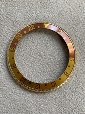 ROLEX GMT MASTER 16753 16758 18kt GOLD BEZEL EYE OF THE TIGER INSERT LIKE NEW