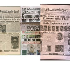 4 Giornali LA GAZZETTA DELLO SPORT 1934 1938 1982 2006 ITALIA CAMPIONE DEL MONDO