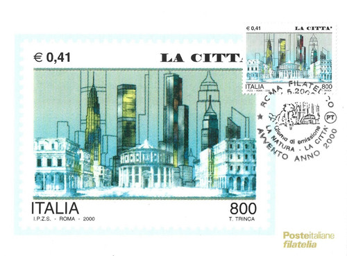 Cartolina filatelica 2000 - filatelica,