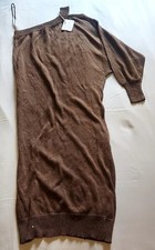 Brunello Cucinelli Abito Longuette da Donna Monospalla con Paillettes, Nuovo!!