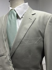 ABITO UOMO MADE IN ITALY VERDE CHIARO LANA TASMANIA 46 48 50 52 54 56 58 AUT/INV