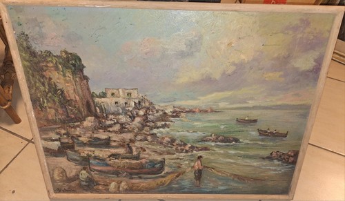 Dipinto olio cartone xx - olio,