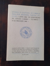1972 STORIA E CULTURA IN UMBRIA ETA' MODERNA Atti VII convegno Gubbio