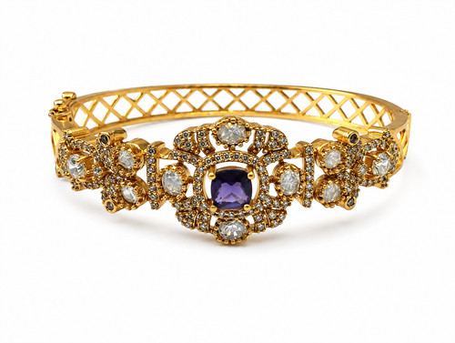 Bracciale floreale placcato