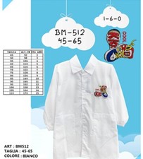 GREMBIULE ASILO BIANCO SCUOLA MATERNA UNIFORME BIMBO  YES DO KIDS ART BM512