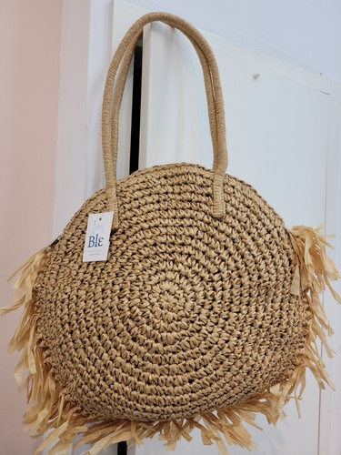 Borsa paglia rotonda con - borsa,
