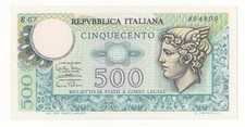 500 LIRE MERCURIO    EMISSIONE