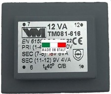 TRASFORMATORE 230/400V 18V-8VA/9V-4VA 12VA MOD.TM081-616 PER TRITACARNE