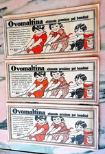 SET 3 OVOMALTINA CARTELLINO PUBBLICITARIO ANNI '30