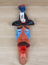 vecchia MASCHERA CARABINIERE NASONI TROPEA in terracotta da appendere lucerna di