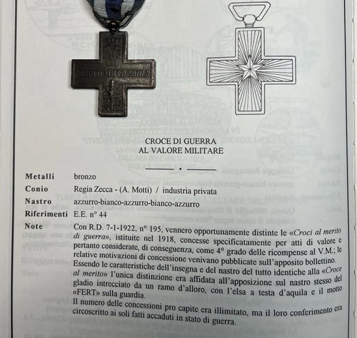 Diploma croce merito guerra - croce,