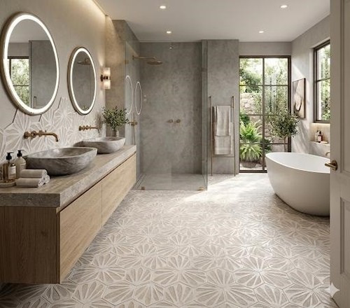 Piastrella esagonali bagno