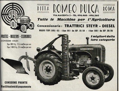 Pubblicita 1952 trattore - 1952,