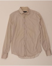 ZARA Camicia Uomo Media Beige Cotone Maculato EE06