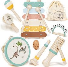 Strumenti Musicali Bambini 1 Anno, 8 in 1 Giochi Legno Montessori Sensoriale Con