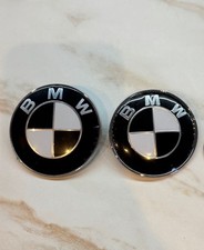 Kit Logo Emblème BMW Noir Et Blanc Capot 82mm Et Coffre 74mm Neuf