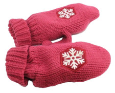 GUANTI MEZZE DITA BORMIO MUFFOLE FELPATE CON FIOCCO DI NEVE PER BAMBINA IN LANA