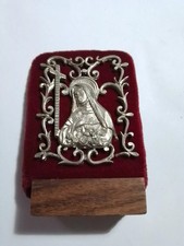 Santa Teresa Icona Peltro Cesellato A Mano Cm 7