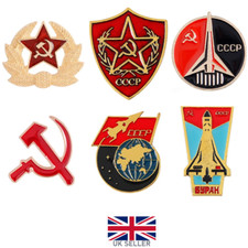CCCP Rocket Pin Badge Soviet USSR Brooch Lapel Cosmonaut Space Red Russian Star