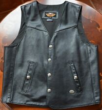 Gilet in pelle vintage Harley Davidson taglia M