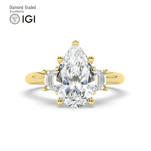 Anello trilogy diamante pera - trilogy,