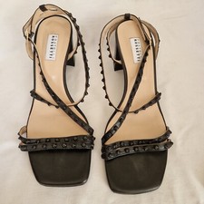 Sandali in pelle nera Fratelli Rossetti taglia 38,5