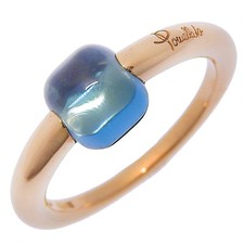 Anello POMELLATO M'ama non mamma K18 oro rosa/topazio blu #4,7 (taglia USA) 3,4 g...