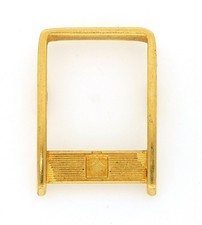 FIBBIA ZENITH MONDIA RETTANGOLARE ACCIAIO ORO GIALLO 16x22 MM PER CINTURINO 14MM