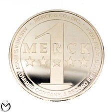 MONETA COMMEMORATIVA 100 ANNI MERCK ARGENTO 999 -579/VE-