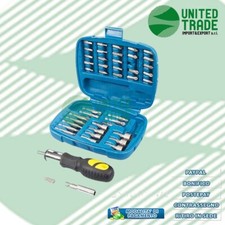 Silverline 427611 - Set chiavi a tubo, inserti e bussole, 45 pezzi