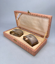 PORTATOVAGLIOLI ANTICHI IN ARGENTO CESELLATI CON SCATOLA ORIGINALE ANNI 30 40 50