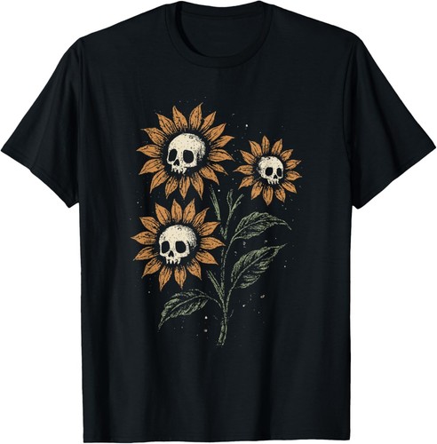 Maglietta teschio girasoli - teschio,