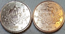 N°2MONETE 50CENT ITALIA 2002- ERRORI DI CONIO- RARA E BELLISSIMA- COLLEZIONISMO!