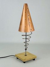 Lampada Da Tavolo In Ferro E Rame 42cm Design Industriale Italiano