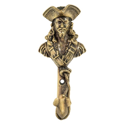 Gancio parete pirata ottone - gancio,