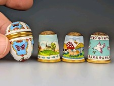 7x Vintage Halcyon Days Enamel