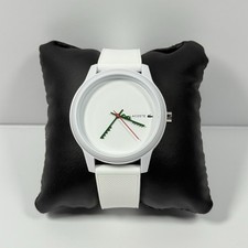 Lacoste 2011069 Nuovo Orologio Uomo Quadrante/Cinturino Bianco Silicone Logo Lacoste