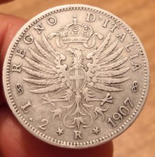 Moneta 2 Lire 1907 Aquila