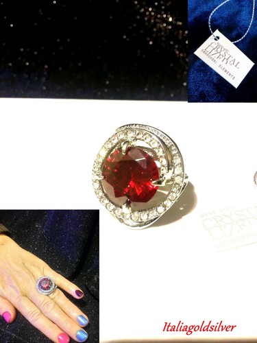 Anello donna grande - anello, cristalli