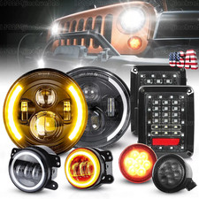 8pc Combo 7" Round Headlights