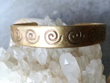 BRACCIALE Donna Unisex Uomo Ottone Fascia Simbolo RUOTA TEMPO Maya - Regolabile