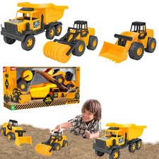 Ruspa Rullo Escavatore Camion Movimento Terra set Veicoli 3 Mezzi Cantiere Gioco